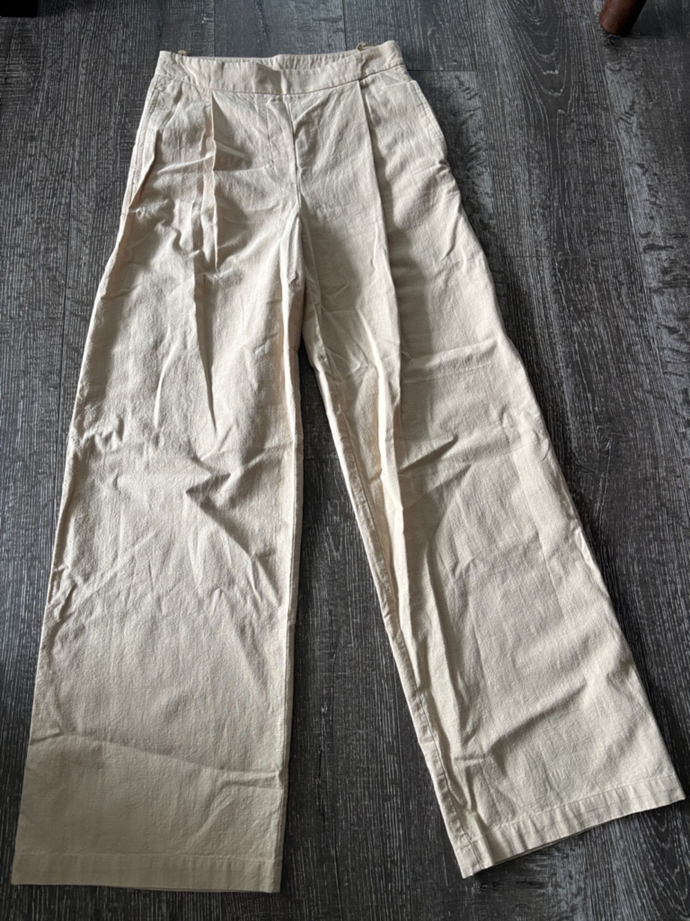 Women’s Wide-Leg Beige Pants